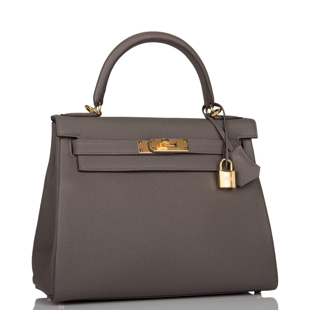 Hermes Kelly Retourne 28 Etain Togo Gold Hardware - hardware detail