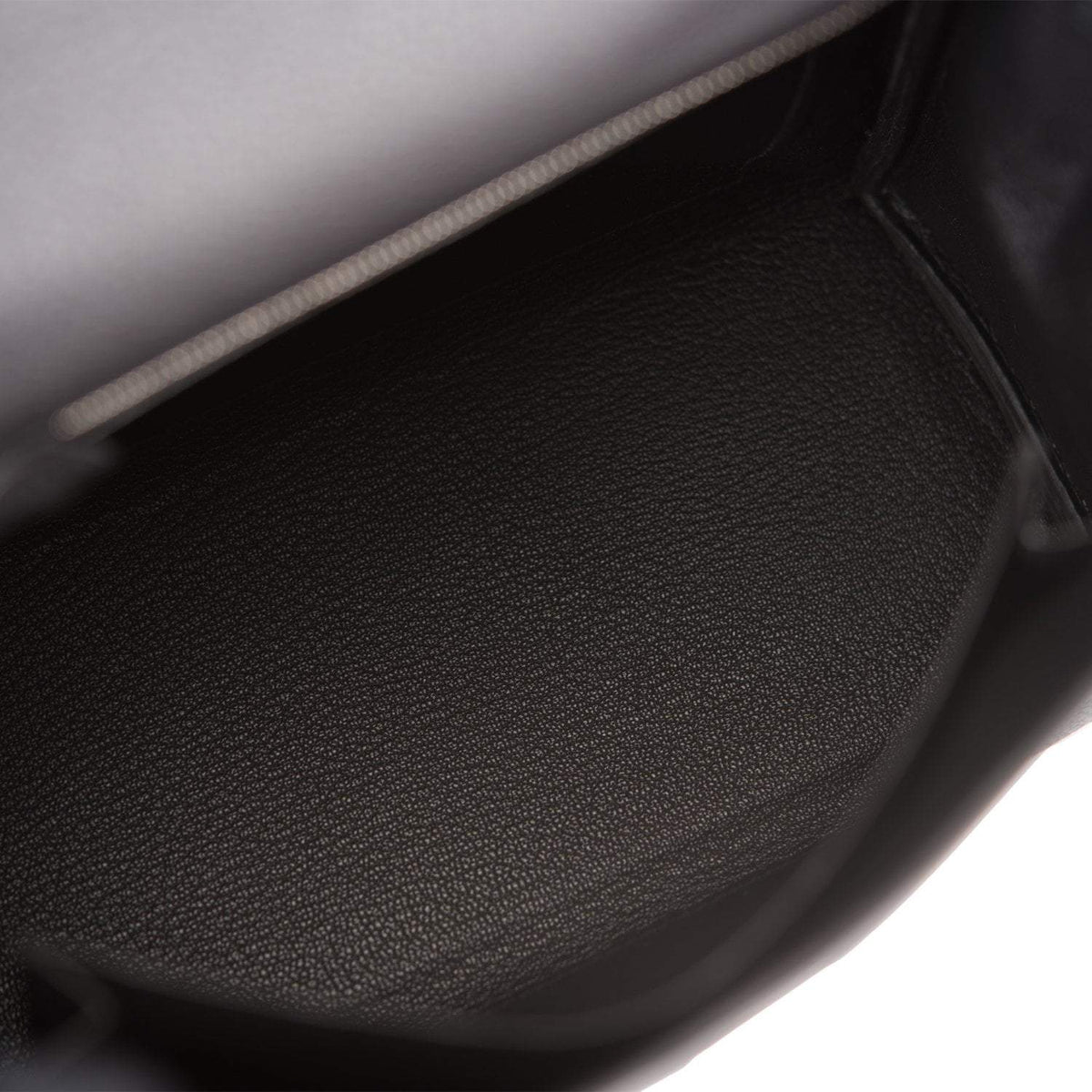 A detailed shot of the smooth, fine finish of the Epsom leather