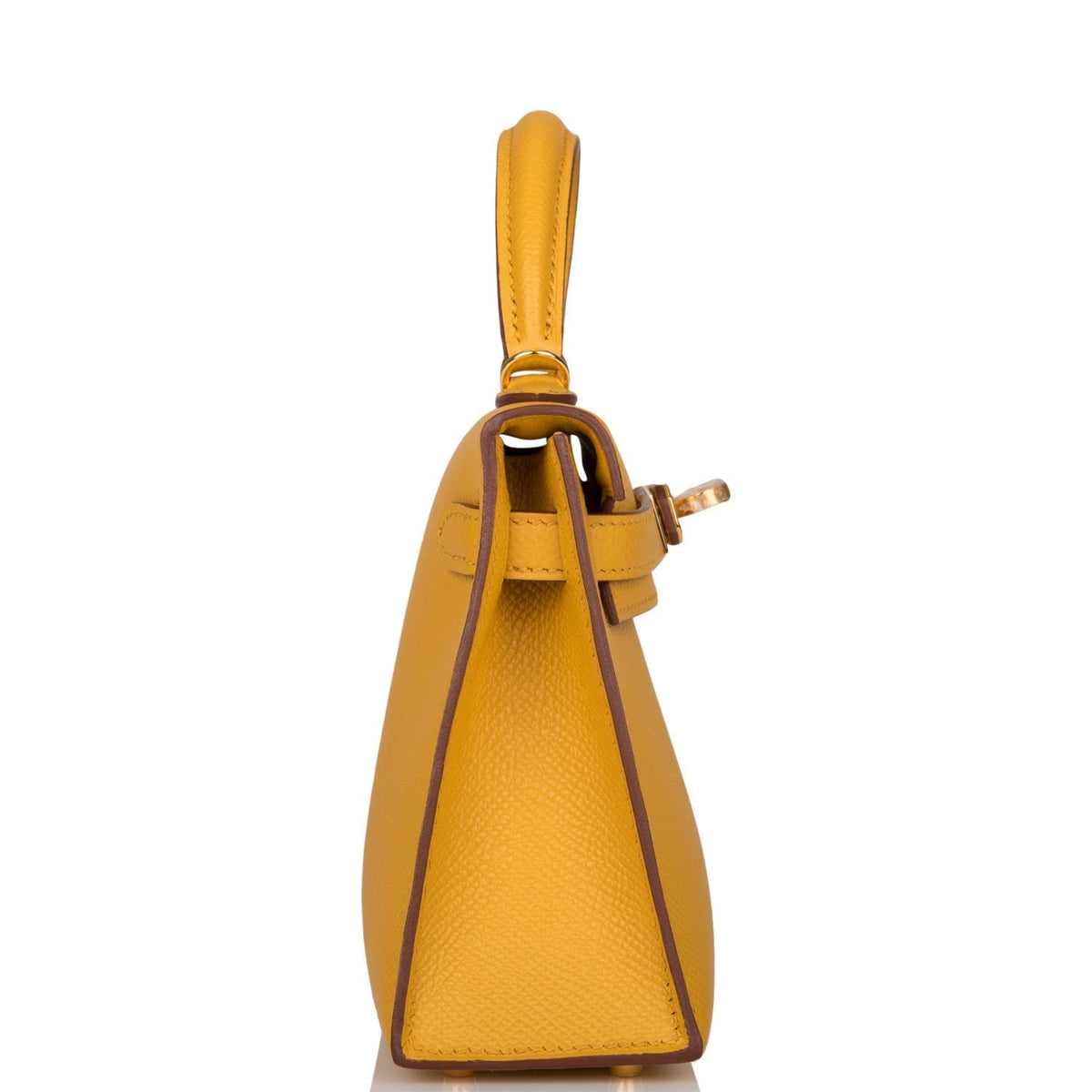 Side profile of the Hermes Kelly Sellier 20, highlighting its structured shape