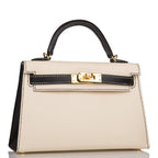 Side profile of the Hermes Kelly Sellier 20, highlighting its structured shape