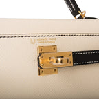 The bag being worn over the shoulder, demonstrating its portability