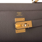 Hermes Kelly Retourne 28 Etain Togo Gold Hardware - top view