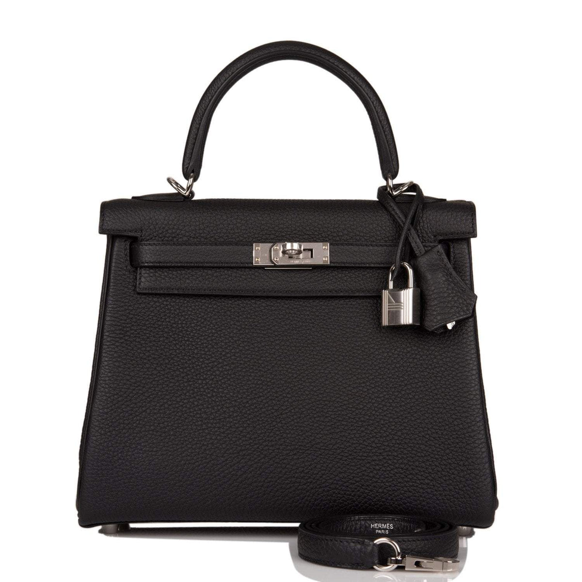 Front view of the Hermes Tri-Color Kelly Sellier 20 in Etoupe, Alezan, and Biscuit Epsom leather