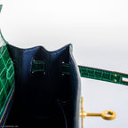 Hermes Kelly 25 HSS Sellier Emerald Nilo Crocodile & Cassis Brushed Gold Hardware - 2018, C - product image 7