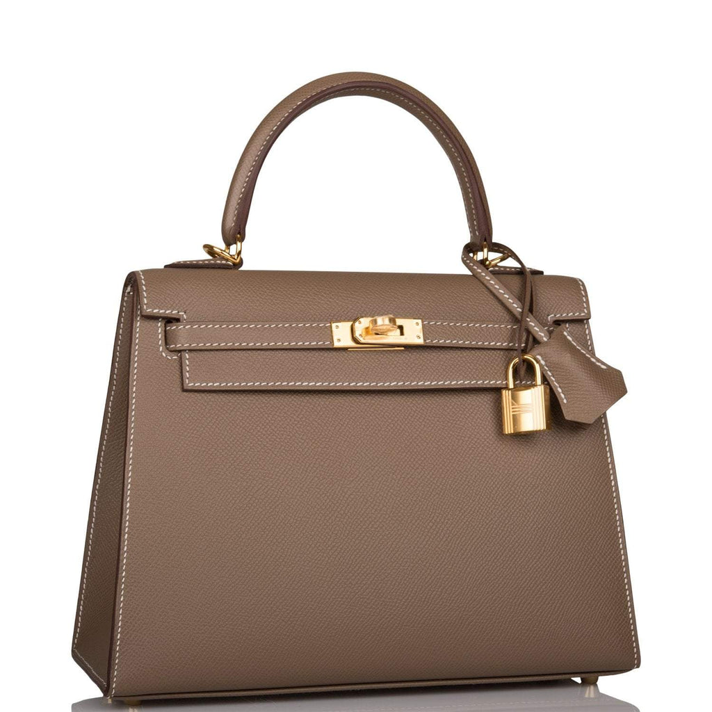 Side profile of the Hermes Kelly Sellier 25, highlighting its structured shape