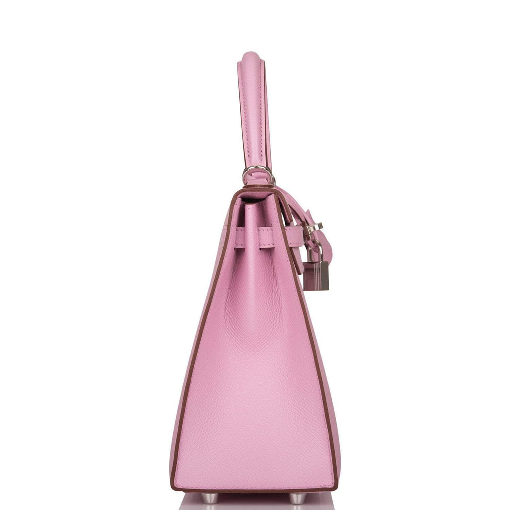 The Hermes Kelly Sellier 25 displayed on a surface, highlighting its structured form