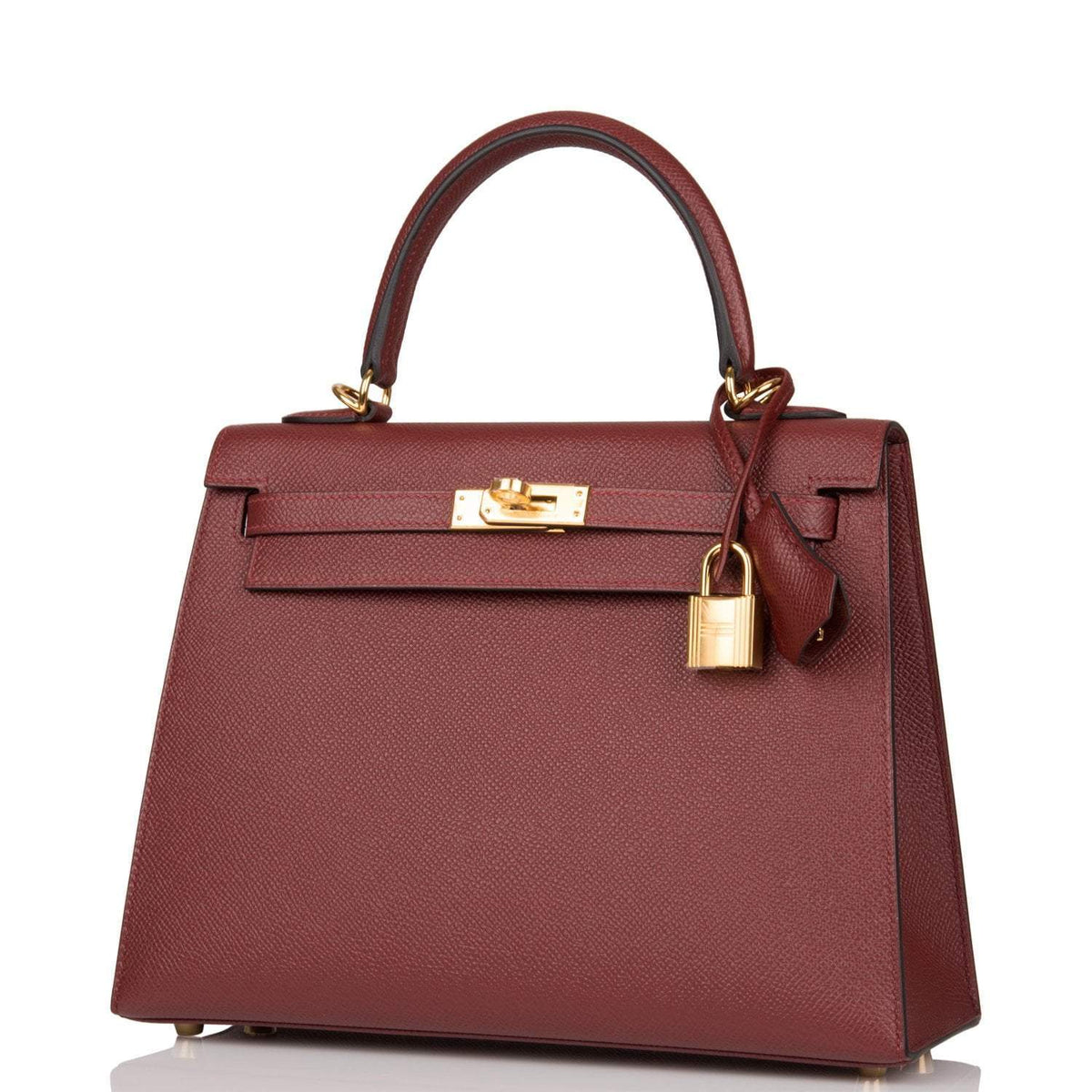 Hermes Kelly Sellier 25cm Rouge H Epsom Gold Hardware - hardware detail