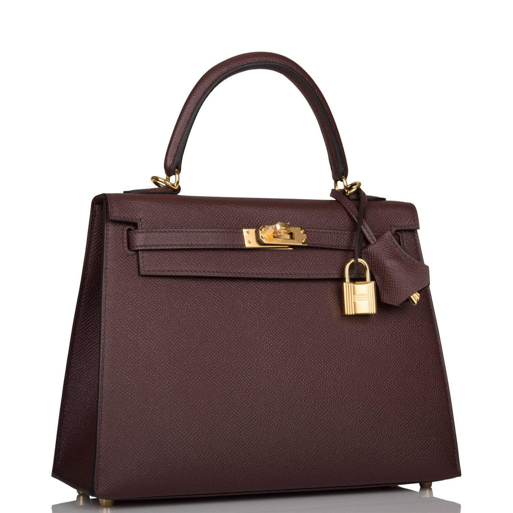 Side profile of the Hermes Kelly Sellier 25, highlighting its structured shape