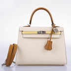 A side view of the bag, highlighting the Sesame color on the gusset