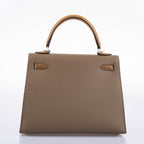 A detailed shot of the tri-color leather panels on the bag