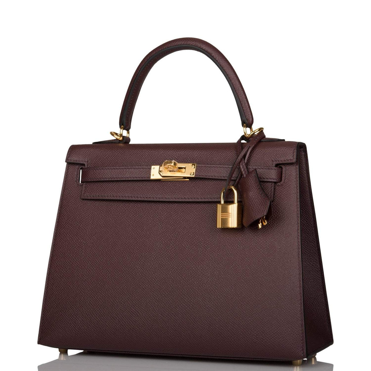 The Hermes Kelly Sellier 25 with its removable shoulder strap attached