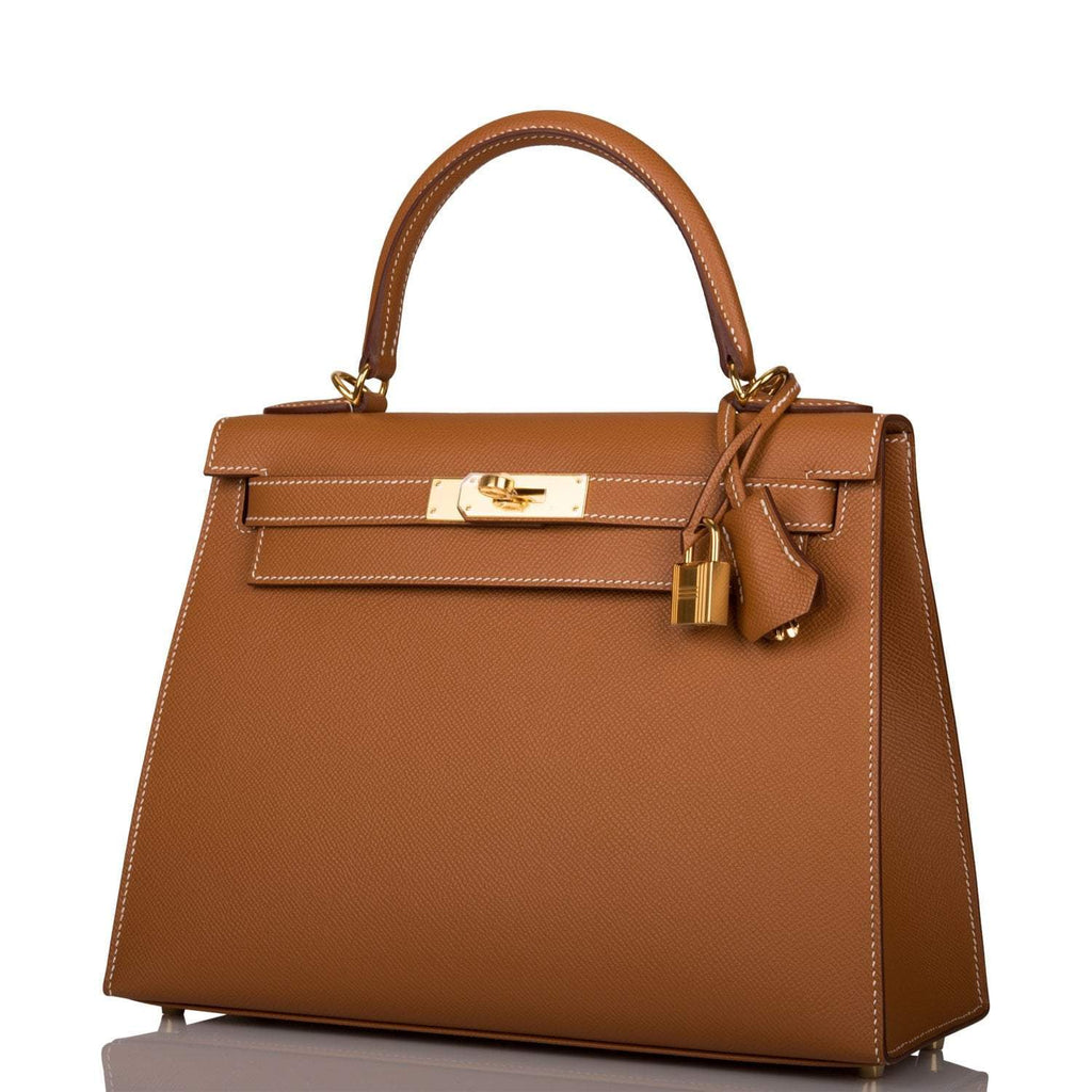 Hermes Kelly Sellier 28 Gold Epsom Gold Hardware, product detail view 5