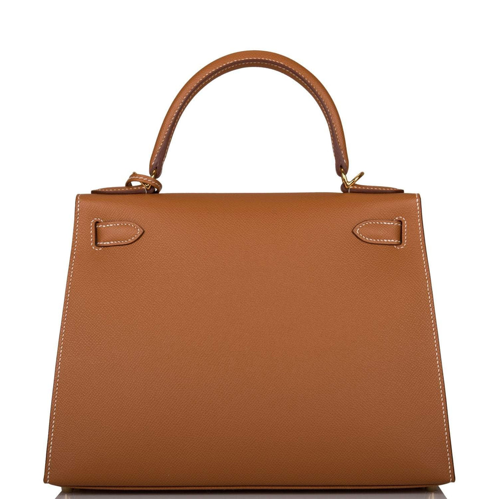 Hermes Kelly Sellier 28 Gold Epsom Gold Hardware, the fine-grained texture of the Epsom leather