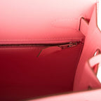 Hermes Rose Confetti Epsom Sellier Kelly 28cm Palladium Hardware, the interior, showing the Rose Confetti Chev