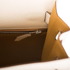 Hermes Nata Verso Epsom Sellier Kelly 28cm Palladium Hardware, A view of the interior, showing the logo stamp