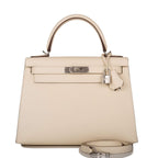 Hermes Nata Verso Epsom Sellier Kelly 28cm Palladium Hardware, the Kelly Sellier 28 in Nata Epsom leather