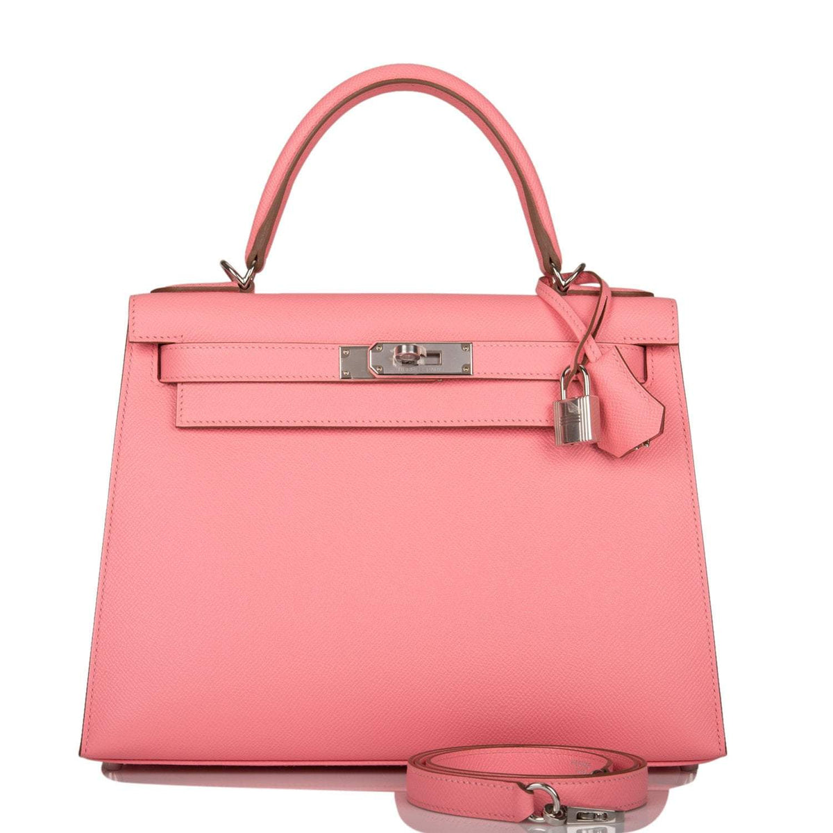 Hermes Rose Confetti Epsom Sellier Kelly 28cm Palladium Hardware, the Kelly Sellier 28 in Rose Confetti Epsom