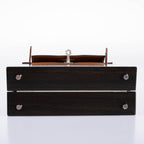 An image of the interior, showing the gold Chevre leather lining