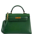 Hermes Mini Kelly 15 Vert Clair Courchevel with Gold Hardware, the Mini Kelly 15 in Vert Clair Courchevel leat