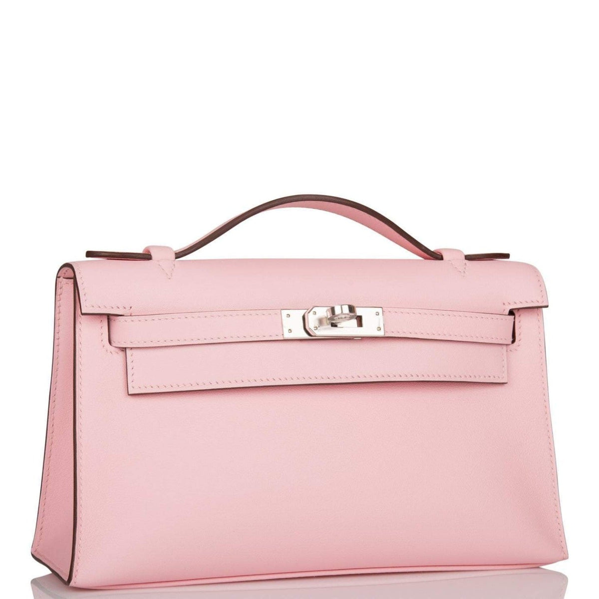 Hermes Rose Sakura Swift Mini Kelly Pochette Palladium Hardware - product image 5