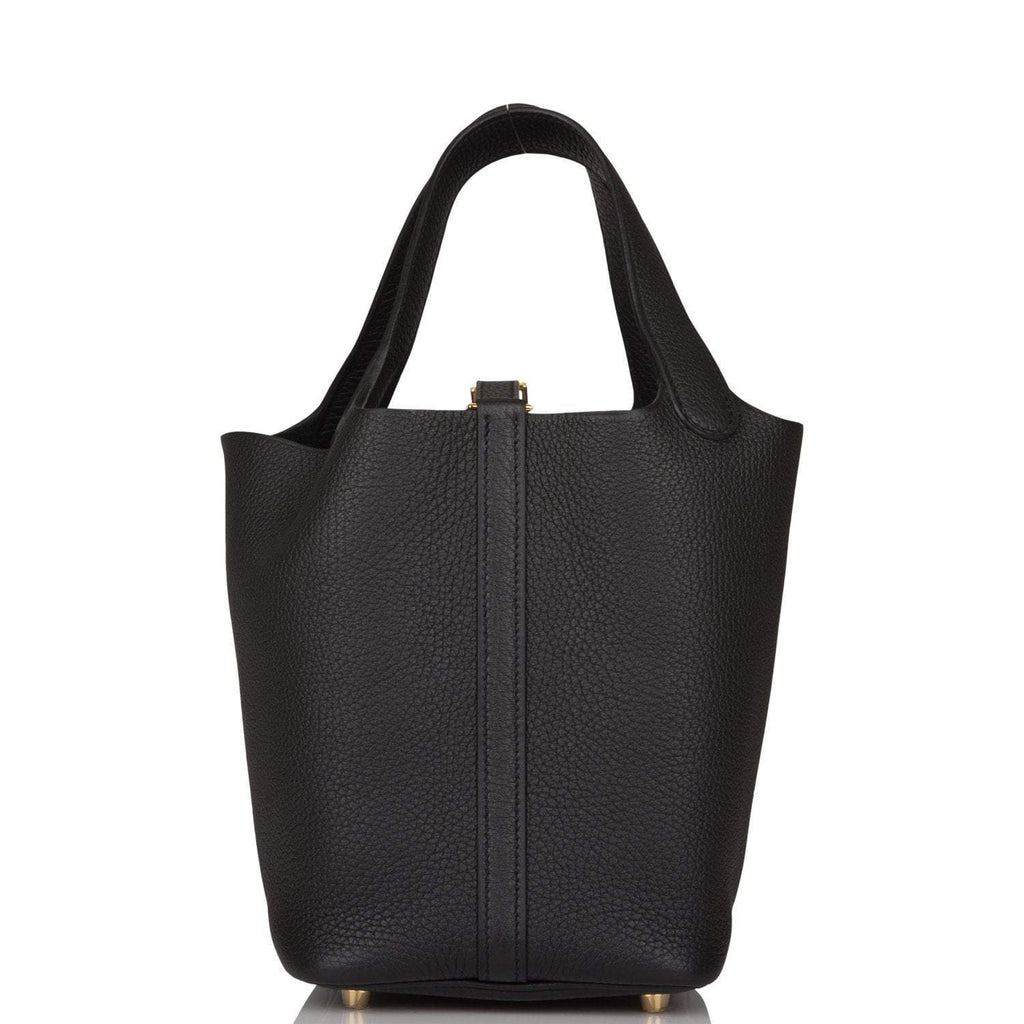 Rear view of hermes Picotin Lock 18 Black Clemence
