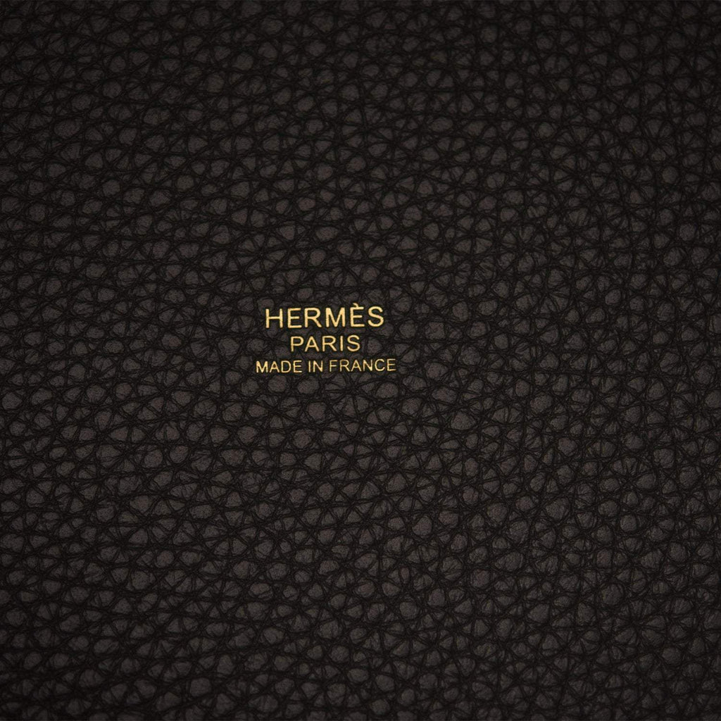 Hermès Picotin Lock 18 Black Clemence Leather-logo