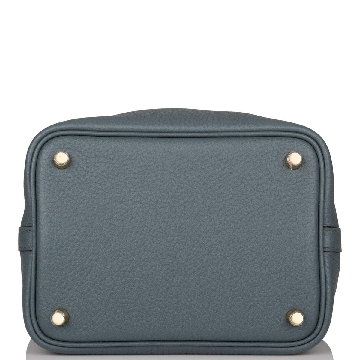 under view of Hermès Picotin Lock 18 Bleu Orage Clemence Leather Bag