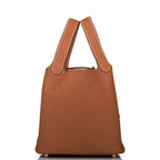 side view of Hermès Picotin Lock 18 Gold Clemence Leather Bag
