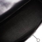 Rear view of Hermes SO Black Kelly Retourne 32cm in box calfskin