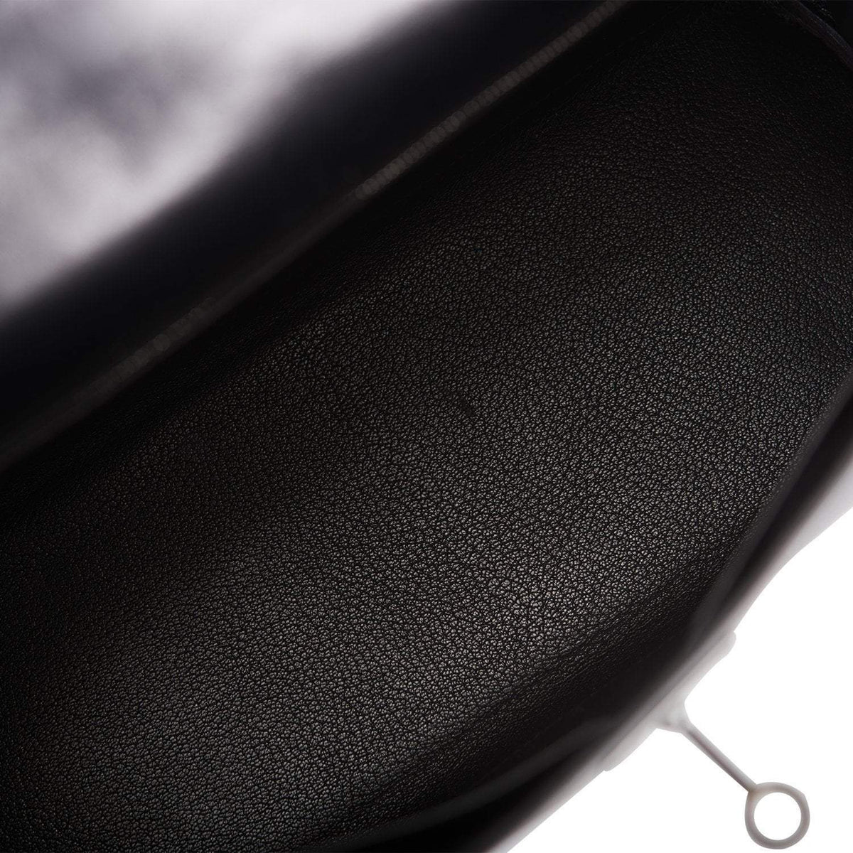 Rear view of Hermes SO Black Kelly Retourne 32cm in box calfskin