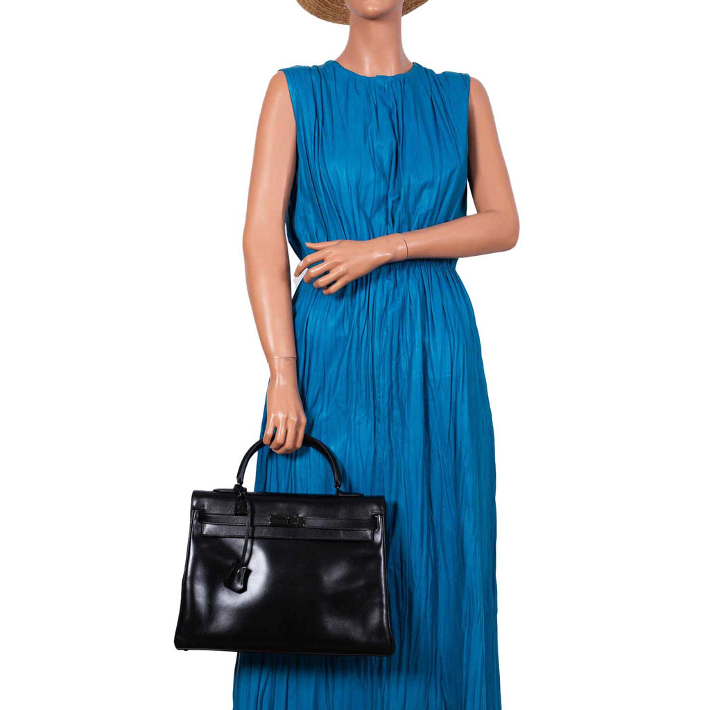 Hermes Kelly 35 side angle with PVD hardware