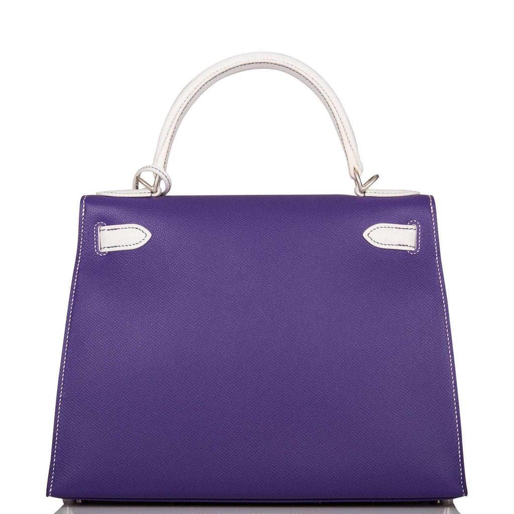 Hermes Kelly Sellier 28 Crocus and White Epsom Brushed Palladium Hardware - product image 4
