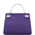Hermes Kelly Sellier 28 Crocus and White Epsom Brushed Palladium Hardware - product image 4