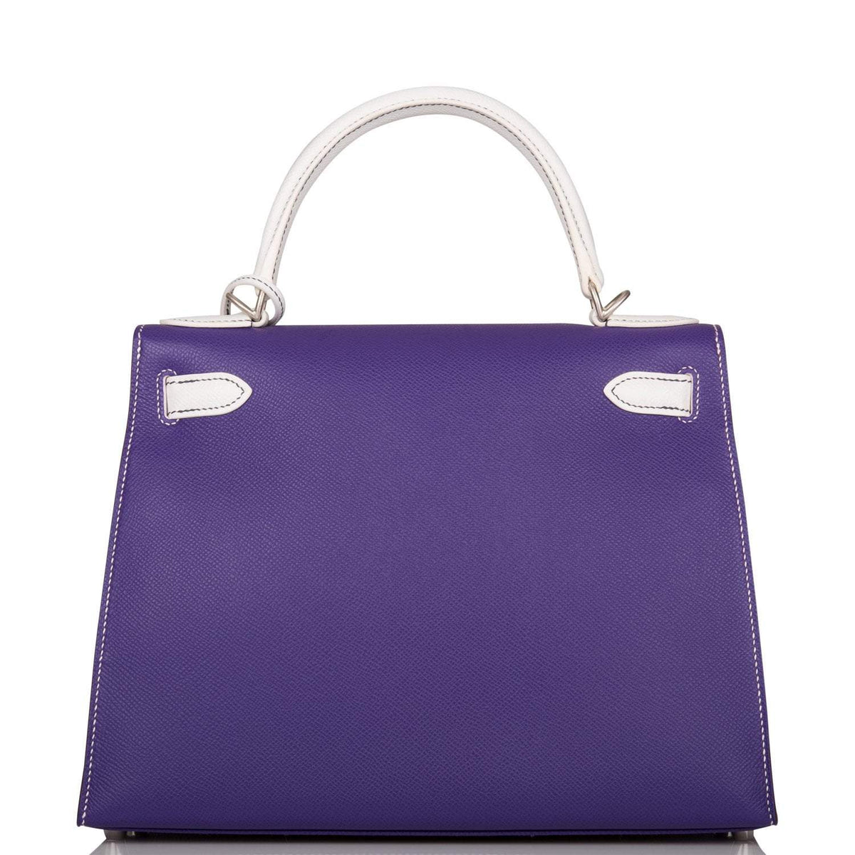 Hermes Kelly Sellier 28 Crocus and White Epsom Brushed Palladium Hardware - product image 4
