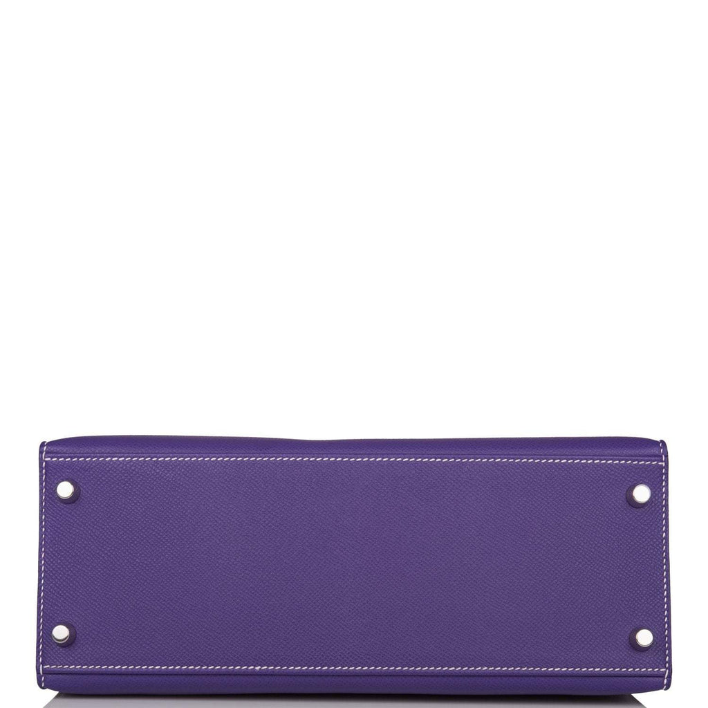 Hermes Kelly Sellier 28 Crocus and White Epsom Brushed Palladium Hardware - product image 6
