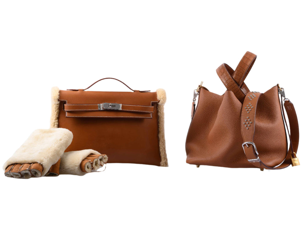 Hermes Teddy Kelly Clutch Barenia Leather & Mouton Shearling Palladium Hardware - 2007, K Square - product image 2