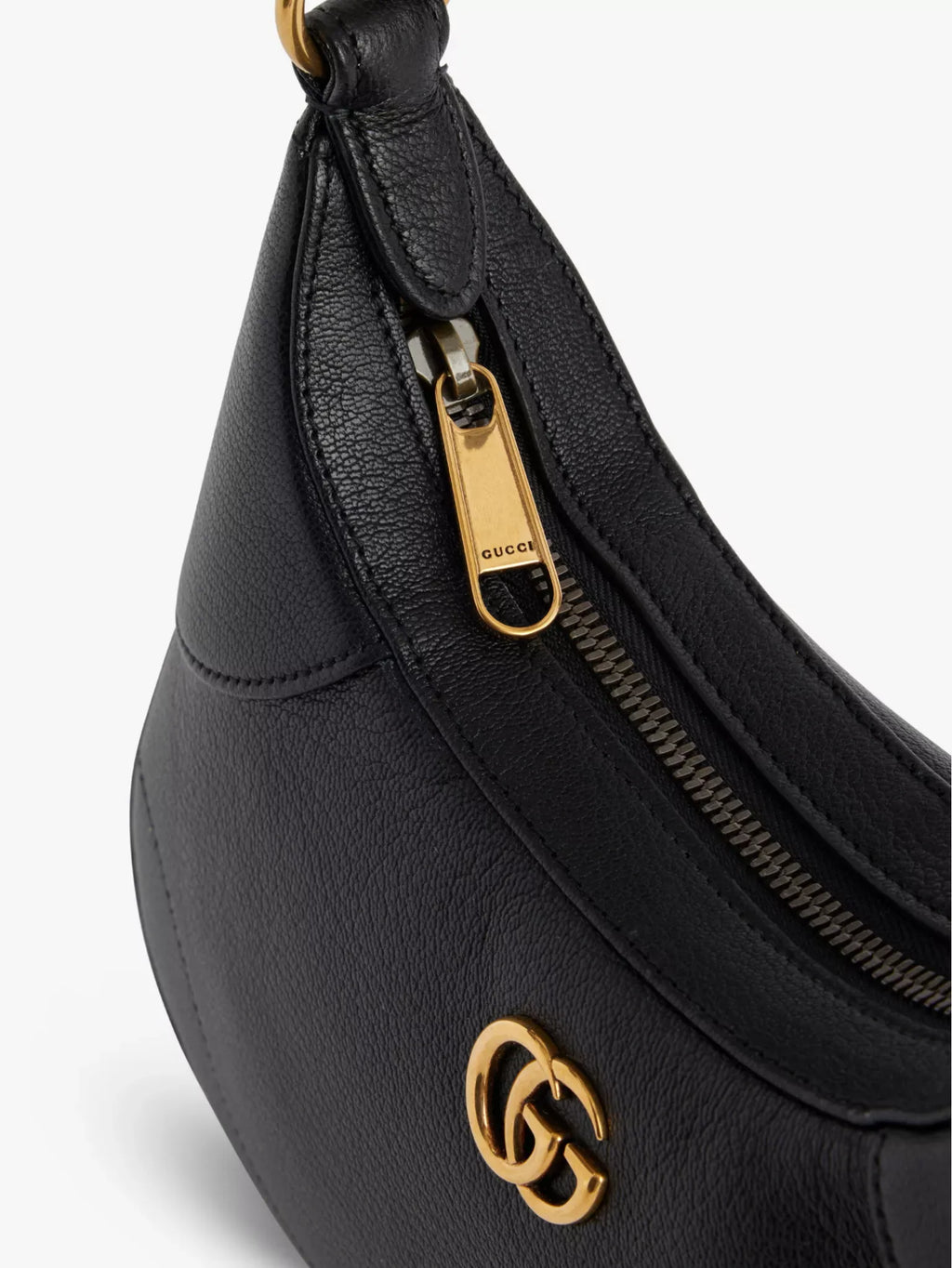 Gucci Aphrodite Small Leather Shoulder Bag - Black in Black - detail view 9 showing the bag's shape, finish and visible design details.