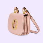 Gucci Blondie Mini Leather Crossbody Shoulder Bag - Pink in Pink - detail view 7 showing the bag's shape, finish and visible design details.