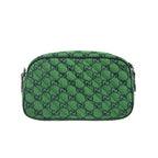Gucci GG Canvas Marmont Small Shoulder Bag - Green in Green - detail view 9 showing the bag's shape, material finish and visible design details.