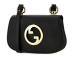 Gucci Blondie Mini Crossbody Bag - Black in Black - detail view 4 showing the bag's shape, finish and visible design details.