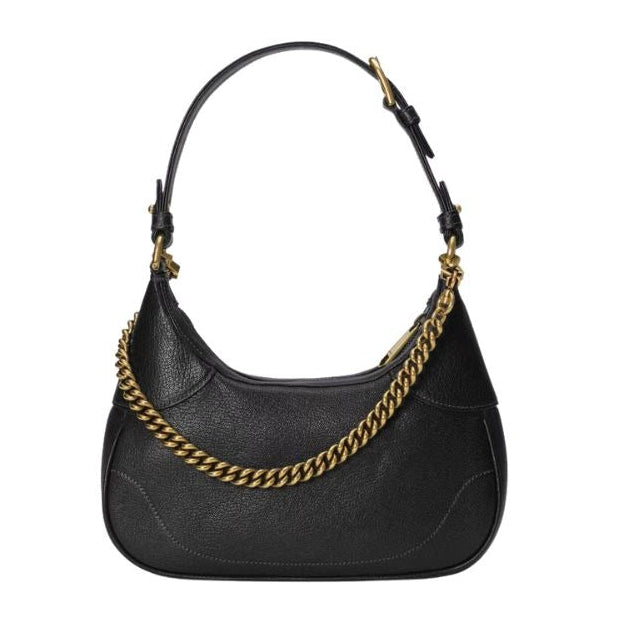 Gucci Aphrodite Small Leather Shoulder Bag - Black in Black - detail view 10 showing the bag's shape, finish and visible design details.