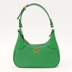 Gucci Aphrodite Small Leather Shoulder Bag - Green in Green - detail view 5 showing the bag's shape, finish and visible design details.