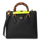 Gucci Diana Medium Tote Bag - Black in Black - front view showing the bag's shape, finish and visible design details.