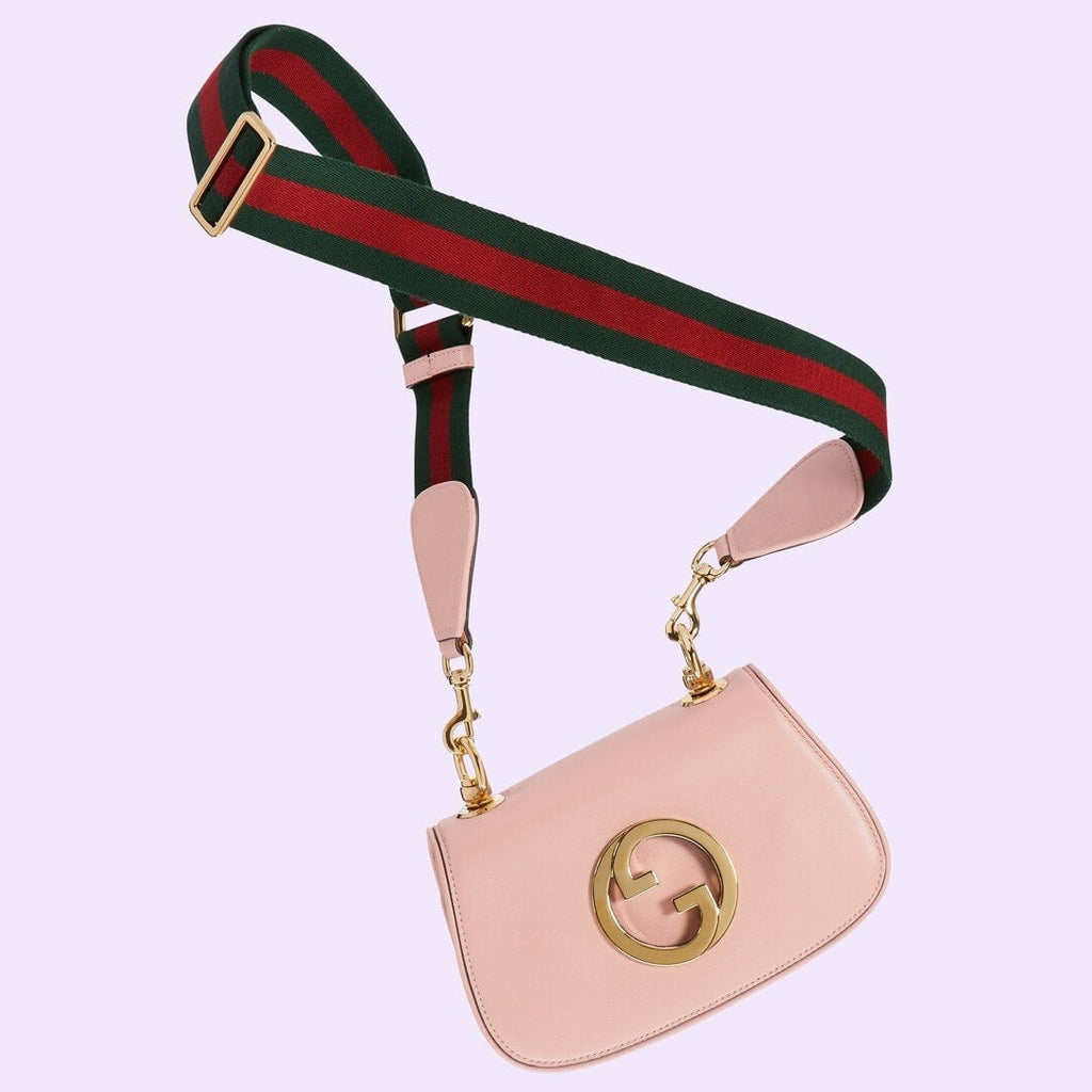 Gucci Blondie Mini Leather Crossbody Shoulder Bag - Pink in Pink - detail view 8 showing the bag's shape, finish and visible design details.