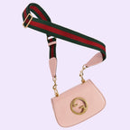 Gucci Blondie Mini Leather Crossbody Shoulder Bag - Pink in Pink - detail view 8 showing the bag's shape, finish and visible design details.