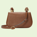 Gucci Blondie Mini Leather Shoulder Bag - Brown in Brown - detail view 13 showing the bag's shape, finish and visible design details.