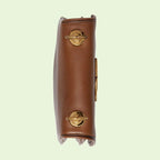 Gucci Blondie Mini Leather Shoulder Bag - Brown in Brown - detail view 9 showing the bag's shape, finish and visible design details.
