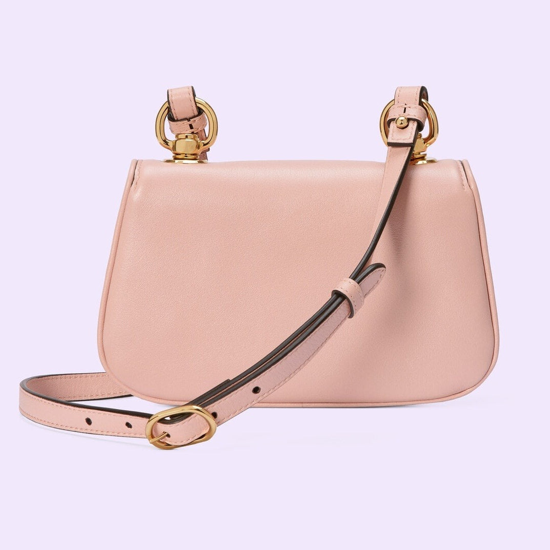 Gucci Blondie Mini Leather Crossbody Shoulder Bag - Pink in Pink - detail view 13 showing the bag's shape, finish and visible design details.