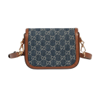 Gucci Blue GG Denim Horsebit 1955 Mini Crossbody Bag - Blue in Blue - detail view 7 showing the bag's shape, finish and visible design details.
