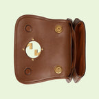 Gucci Blondie Mini Leather Shoulder Bag - Brown in Brown - detail view 11 showing the bag's shape, finish and visible design details.